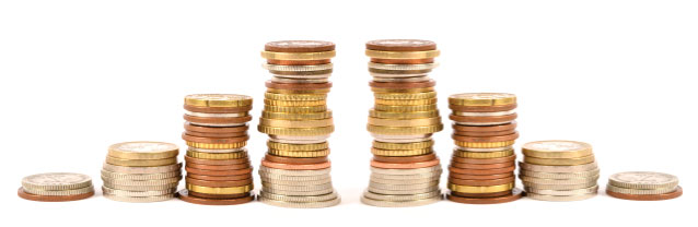 Coins in a pile
