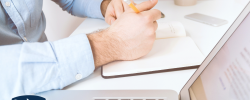 Man working on laptop