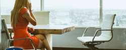 woman on the phone in office