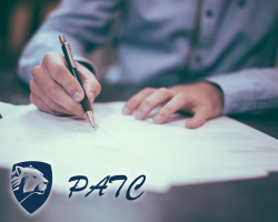 Man signing a document