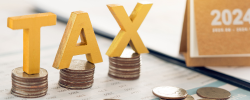Tax documents and calculator for 2025 provisional tax return