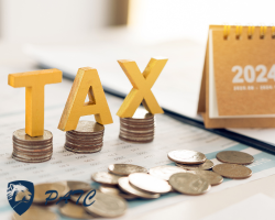 Tax documents and calculator for 2025 provisional tax return